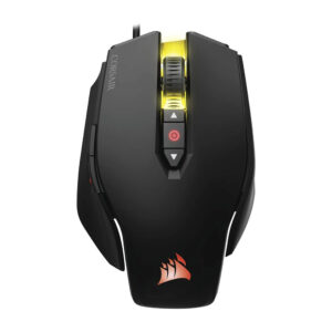 The CORSAIR M65 Pro Gaming Mouse RGB Wired is the ultimate tool for precision gaming. With a 12000 DPI high accuracy sensor, aircraft-grade aluminum structure, advanced weight tuning system, and surface calibration tuning utility, this mouse provides optimal tracking and responsiveness. Take advantage of on-the-fly DPI switching with the optimized sniper button positioning, and customize your gaming experience with double macros, custom RGB lighting, and more through compatibility with CUE. The eight strategically placed buttons and high-capacity Omron switches rated for 20 million clicks ensure reliable performance for even the longest gaming sessions.