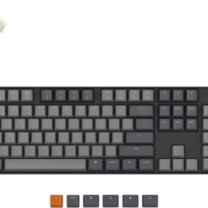 Keychron K10 Wireless mechanical keyboard has included keycaps that you can hotswap in seconds with the hot-swappable version.