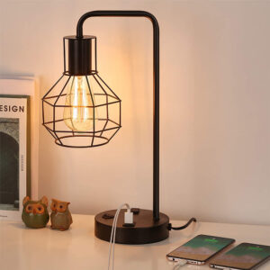HAITRAL USB Modern Table Lamp with Outlet