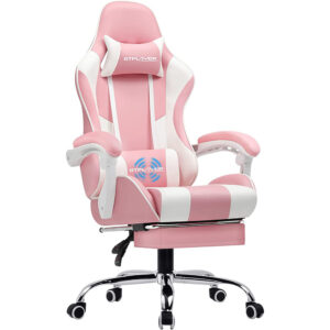 Pink adjustable gaming chair
