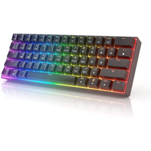 Custom mechanical gaming keyboard with RGB lighting and control. A 61 key keyboard built by HK Gaming.